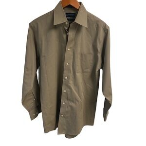 STAFFORD Essentials‎ The Everyday Shirt Mens Tan 15 1/2” 32-33